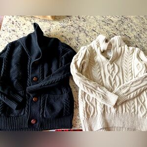 Boys Gap sweater small 6/7 + shawl collar cardigan sweater Holiday Christmas set